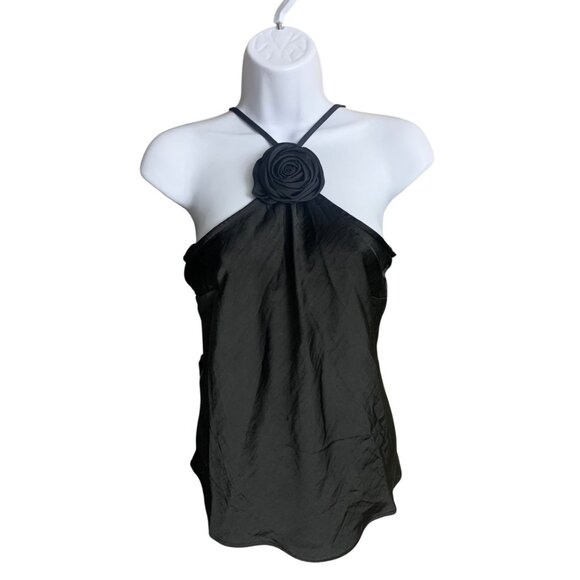 A New Day Women's Black Adjustable Strap Tank Top Detachable Rose Detail Size XS - Picture 4 of 10